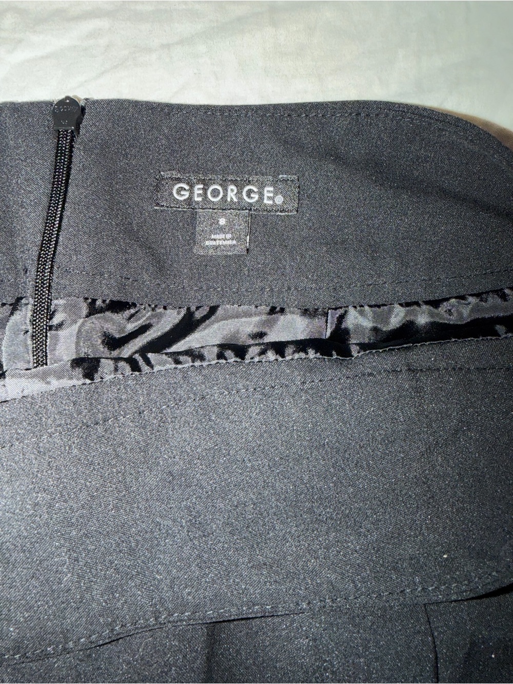 George Black High-Waist Skirt with Satin Lining